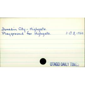 Dunedin City - Highgate.