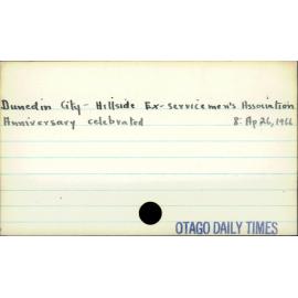 Dunedin City - Hillside Ex-servicemen's Association