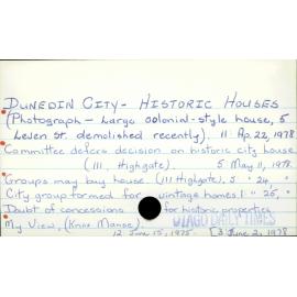 Dunedin City - Historic Houses