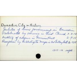 Dunedin City - History