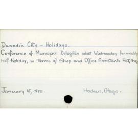 Dunedin City - Holidays.