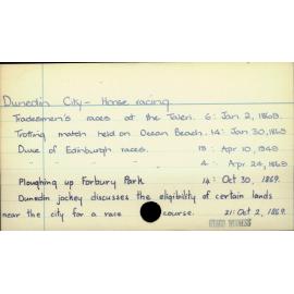 Dunedin City - Horse racing