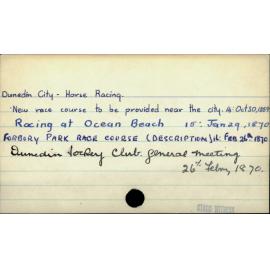 Dunedin City -Horse Racing
