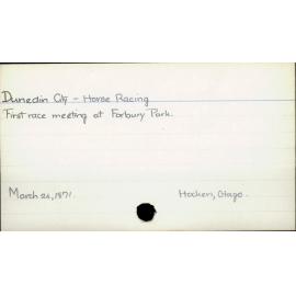 Dunedin City - Horse Racing