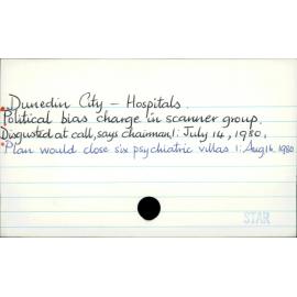 Dunedin City - Hospitals.