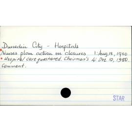 Dunedin City - Hospitals