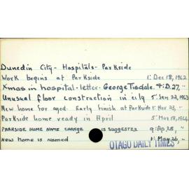 Dunedin City - Hospitals - Parkside