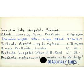 Dunedin City - Hospitals - Parkside