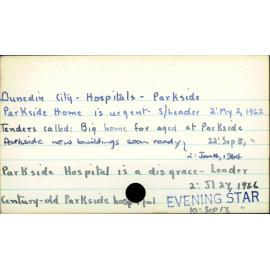 Dunedin City - Hospitals - Parkside