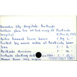 Dunedin City - Hospitals - Parkside