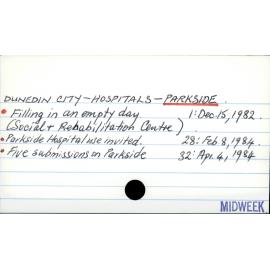 DUNEDIN CITY - HOSPITALS - PARKSIDE.