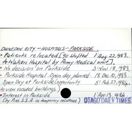 Dunedin City - Hospitals - Parkside