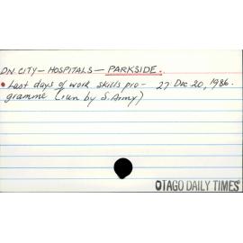 Dunedin City - Hospitals - Parkside