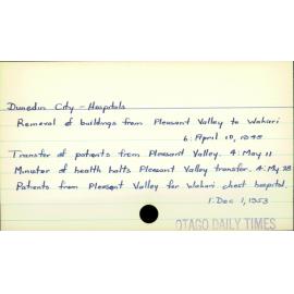 Dunedin City - Hospitals