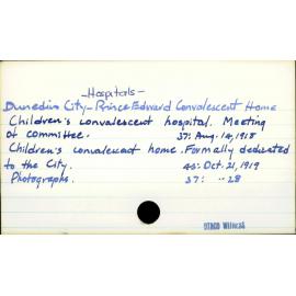 Dunedin City - Hospitals - Prince Edward Convalescent Home