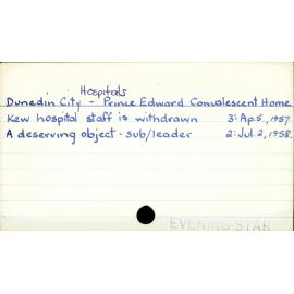 Dunedin City - Hospitals - Prince Edward Convalescent Home