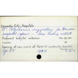 Dunedin City - Hospitals
