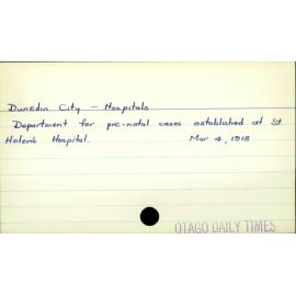Dunedin City - Hospitals