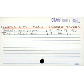 DUNEDIN CITY - Hotels - GARDENS TAVERN