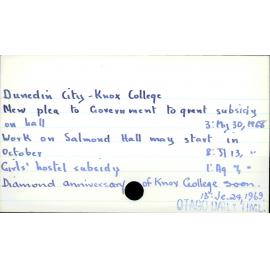 Dunedin City - Knox College