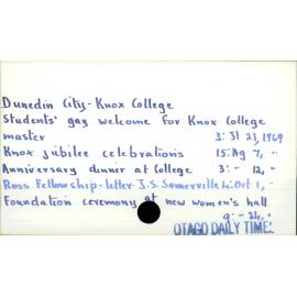 Dunedin City - Knox College