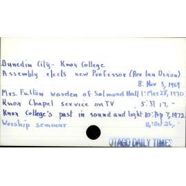 Dunedin City - Knox College