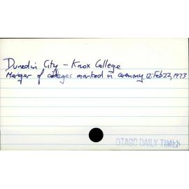 Dunedin City - Knox College