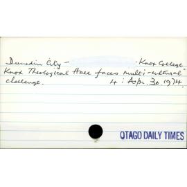 Dunedin City - Knox College