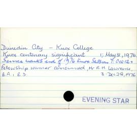 Dunedin City - Knox College