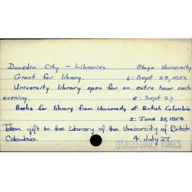 Dunedin City - Libraries   Otago University