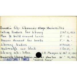 Dunedin City - Libraries - Otago Universities