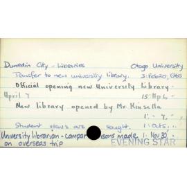 Dunedin City - Libraries  Otago University 