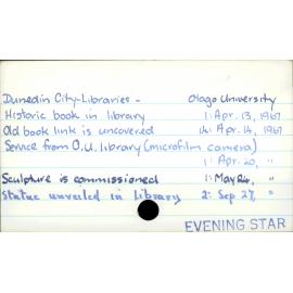 Dunedin City- Libraries - Otago University 