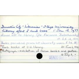 Dunedin City - Libraries - Otago University