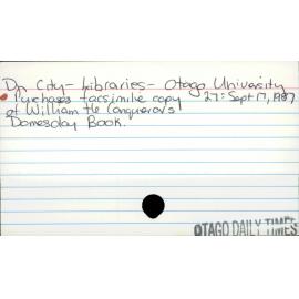 Dunedin City - Libraries - Otago University