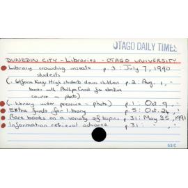 Dunedin City - Libraries - Otago University