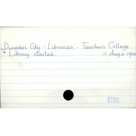Dunedin City - Libraries - Teachers College