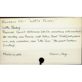 Dunedin City - "Little Paisley" 