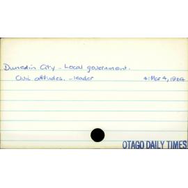 Dunedin City - Local  government. 
