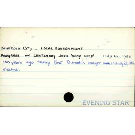 DUNEDIN CITY - LOCAL GOVERNMENT 