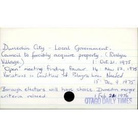 Dunedin City - Local Government. 