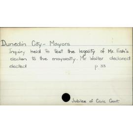 Dunedin City - Mayors