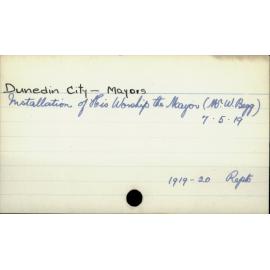 Dunedin City - Mayors 