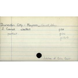 Dunedin City - Mayors - Carroll, John. 