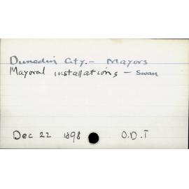 Dunedin City - Mayors