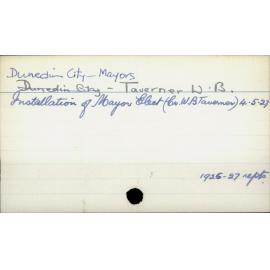 Dunedin City - Mayors - Taverner W.B.