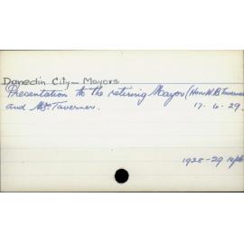 Dunedin City - Mayors 