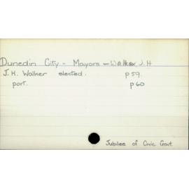 Dunedin City - Mayors - Walker, J.H.