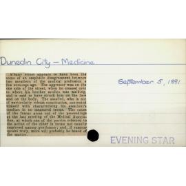 Dunedin City - Medicine