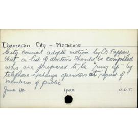 Dunedin City - Medicine